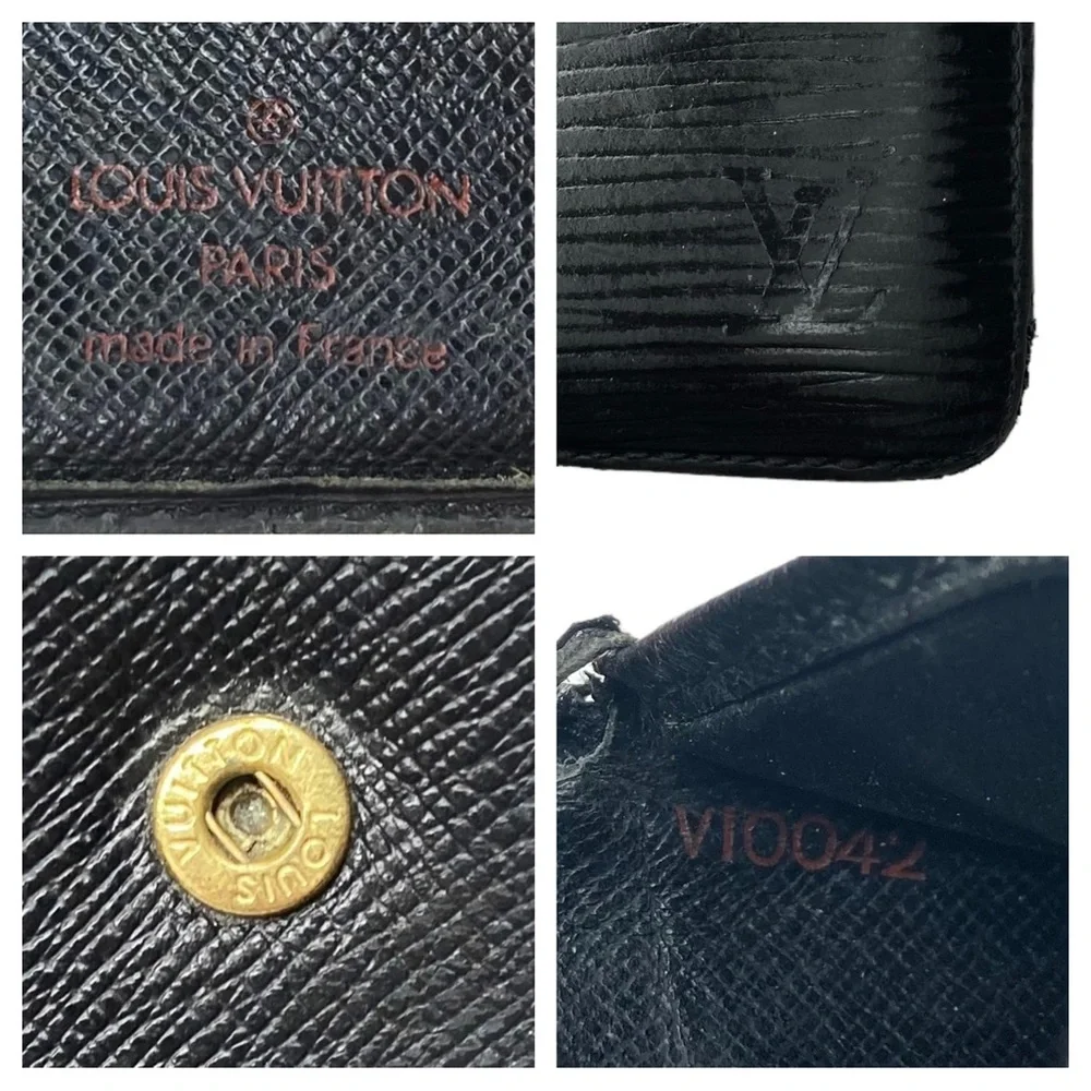 Authentic Louis Vuitton Black Epi Leather Men’s Unisex Bifold Marco Wallet_2
